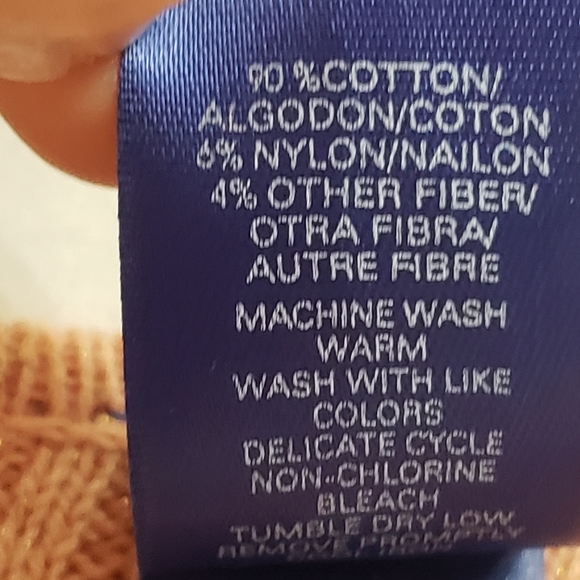 Nwot Jh Collectibles Salmon w/Soft Gold Metallic Shimmer Ribbed Cardigan - Picture 13 of 17